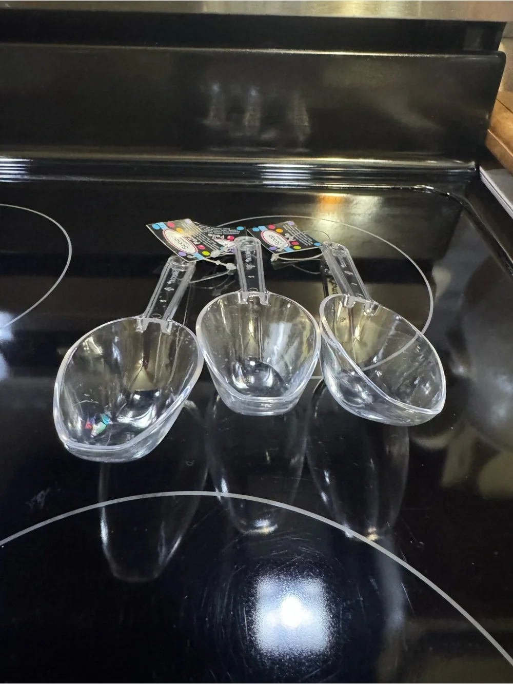 Party City Clear Plastic Serving Scoops - Set of 3